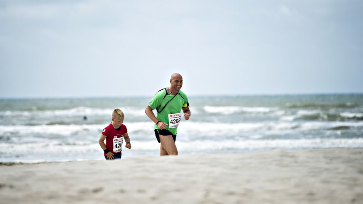 løb på stranden