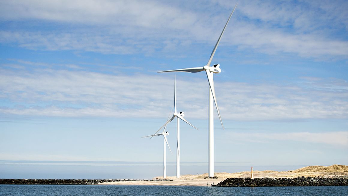 De tre vindmøller i Hvide sande