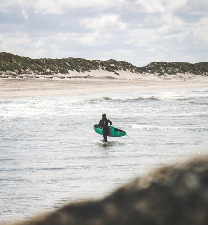 Surf hvide sande i klitterne om foråret