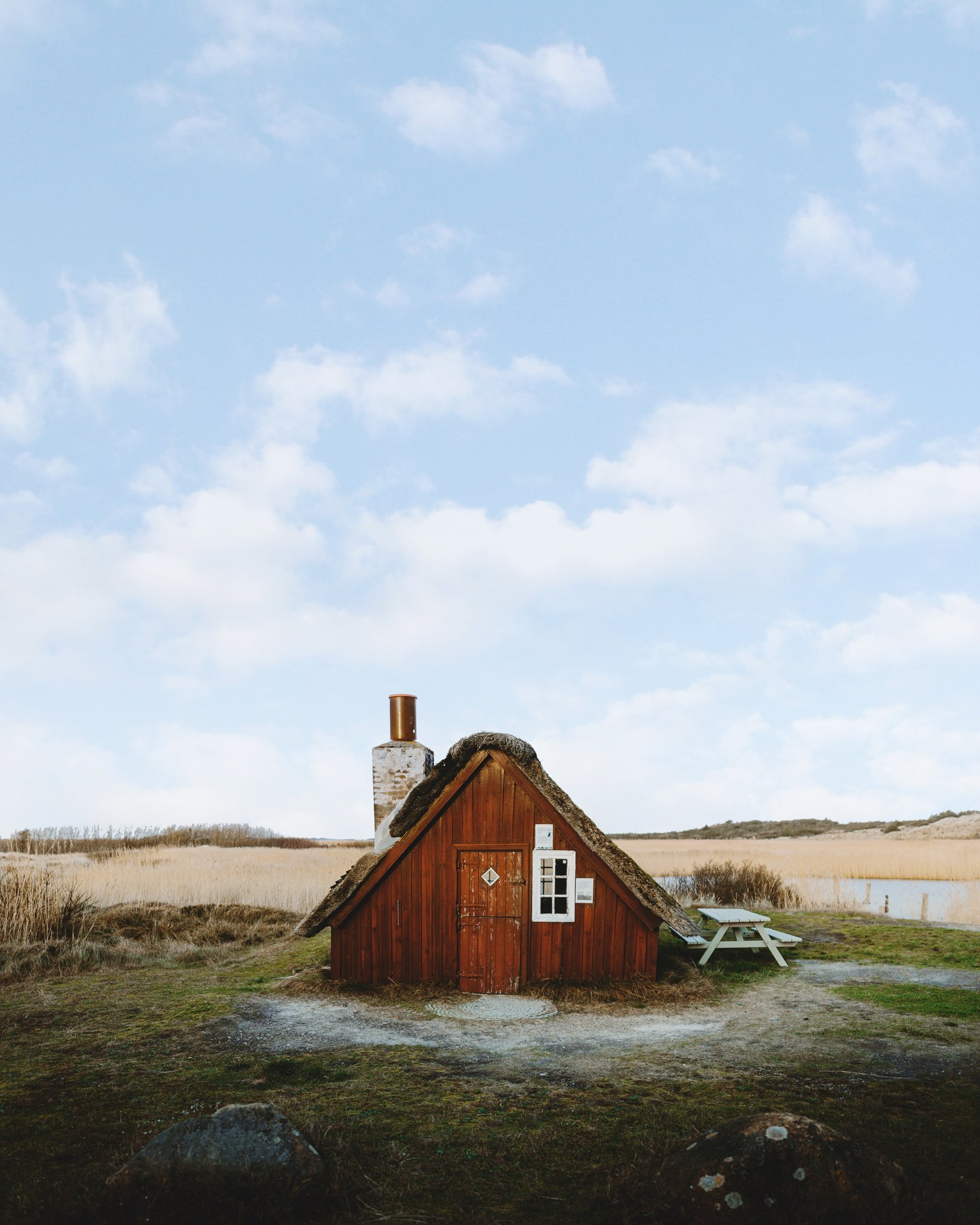 Udsigt over det smukke område ved Esehusene i Nymindegab