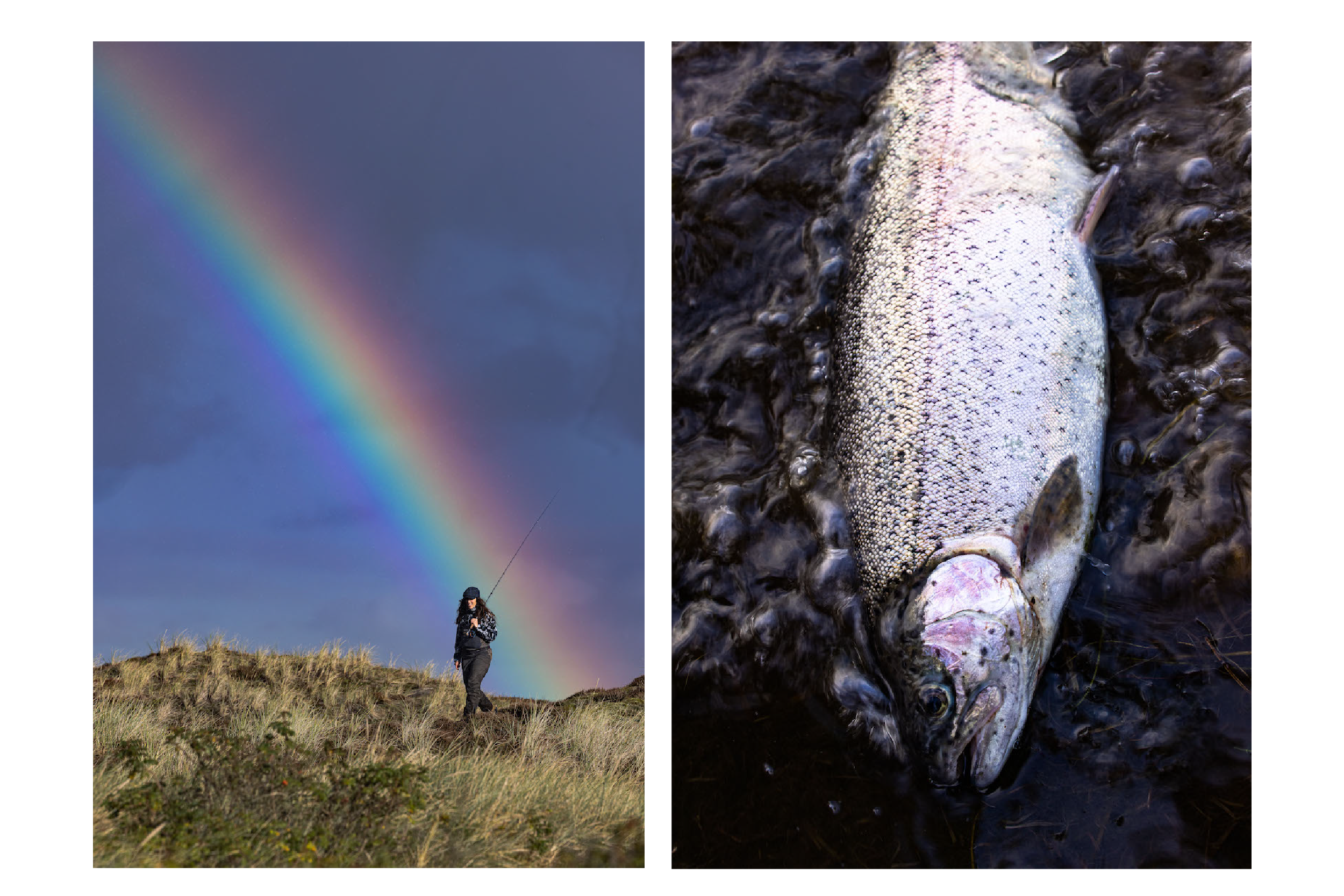 Kvinde går ved put and take sø 